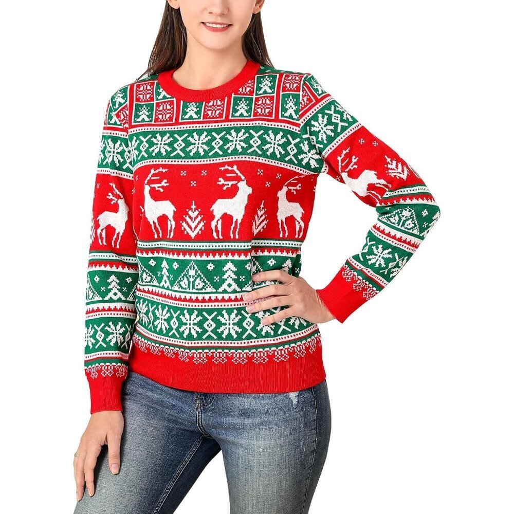 Unisex Christmas Sweater Knit Pullover Family Matching Holiday Dress